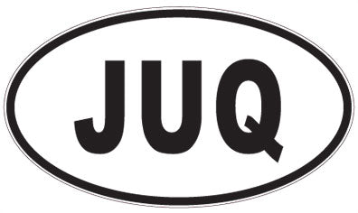 JUQ - 3 Letter Initials Oval Magnet