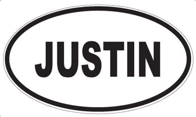JUSTIN - Oval Magnet