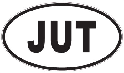 JUT - 3 Letter Initials Oval Sticker