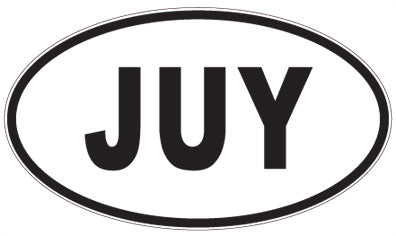 JUY - 3 Letter Initials Oval Sticker