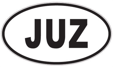 JUZ - 3 Letter Initials Oval Sticker