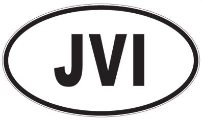 JVI - 3 Letter Initials Oval Sticker