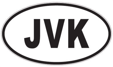 JVK - 3 Letter Initials Oval Magnet