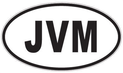 JVM - 3 Letter Initials Oval Sticker