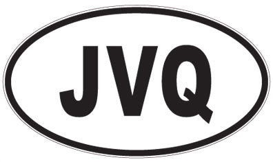 JVQ - 3 Letter Initials Oval Sticker