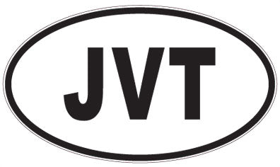 JVT - 3 Letter Initials Oval Magnet