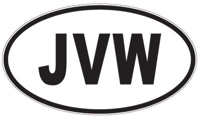 JVW - 3 Letter Initials Oval Sticker