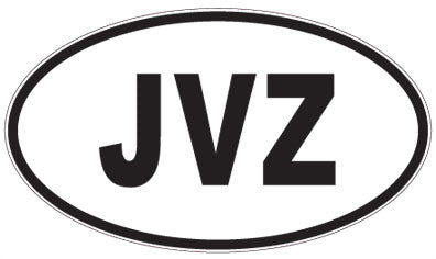 JVZ - 3 Letter Initials Oval Sticker