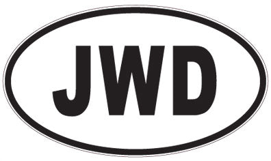 JWD - 3 Letter Initials Oval Sticker