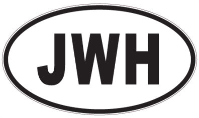 JWH - 3 Letter Initials Oval Magnet