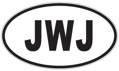 JWJ - 3 Letter Initials Oval Sticker