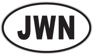 JWN - 3 Letter Initials Oval Sticker