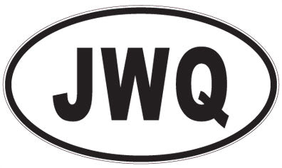 JWQ - 3 Letter Initials Oval Magnet