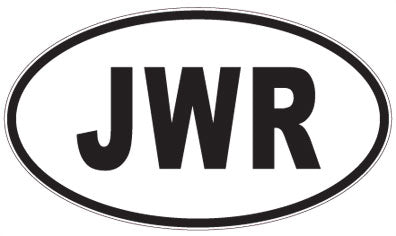 JWR - 3 Letter Initials Oval Sticker