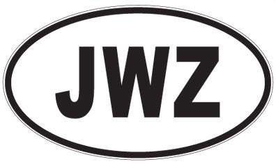 JWZ - 3 Letter Initials Oval Magnet