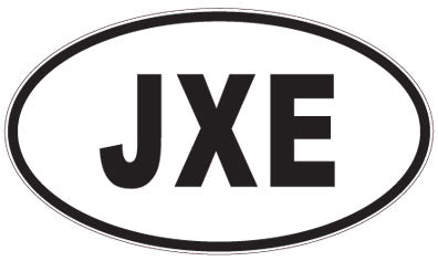 JXE - 3 Letter Initials Oval Sticker