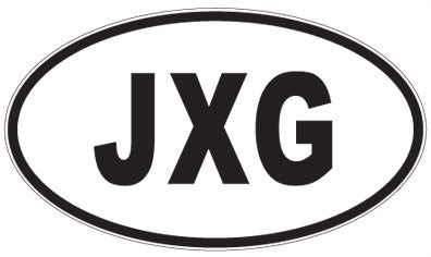 JXG - 3 Letter Initials Oval Sticker