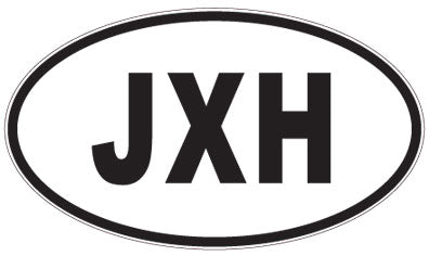 JXH - 3 Letter Initials Oval Magnet