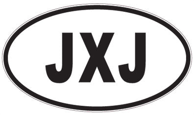JXJ - 3 Letter Initials Oval Sticker