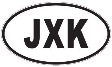 JXK - 3 Letter Initials Oval Sticker
