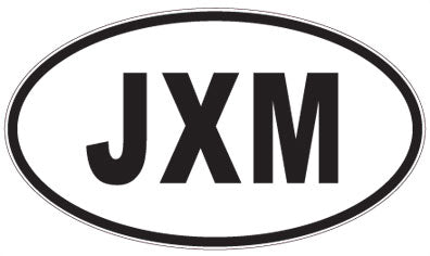 JXM - 3 Letter Initials Oval Sticker
