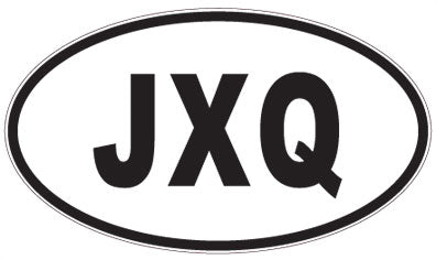 JXQ - 3 Letter Initials Oval Sticker