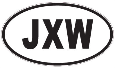 JXW - 3 Letter Initials Oval Magnet