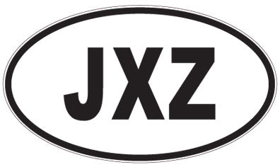 JXZ - 3 Letter Initials Oval Sticker