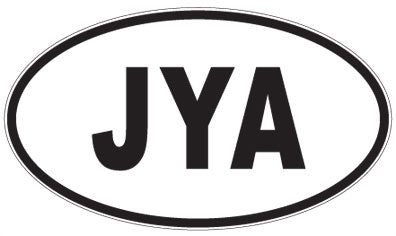 JYA - 3 Letter Initials Oval Sticker