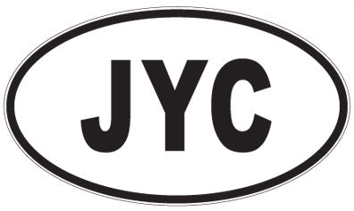 JYC - 3 Letter Initials Oval Sticker