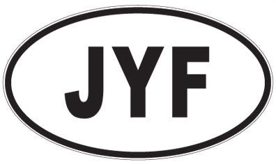 JYF - 3 Letter Initials Oval Magnet