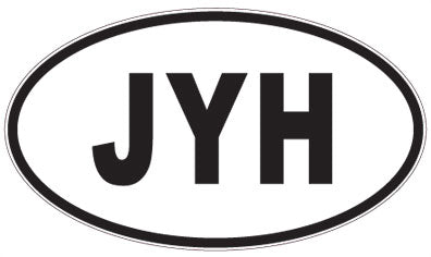 JYH - 3 Letter Initials Oval Sticker
