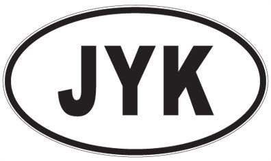 JYK - 3 Letter Initials Oval Sticker