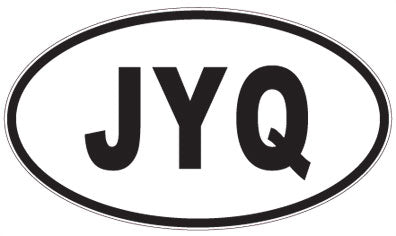 JYQ - 3 Letter Initials Oval Magnet