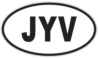 JYV - 3 Letter Initials Oval Sticker