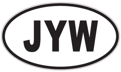JYW - 3 Letter Initials Oval Sticker