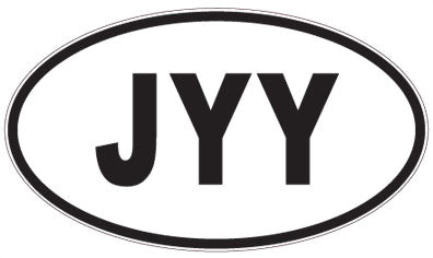 JYY - 3 Letter Initials Oval Magnet