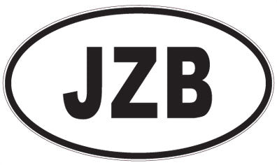 JZB - 3 Letter Initials Oval Magnet