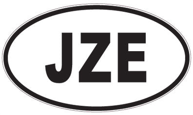 JZE - 3 Letter Initials Oval Magnet