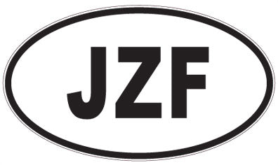 JZF - 3 Letter Initials Oval Magnet
