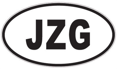 JZG - 3 Letter Initials Oval Sticker