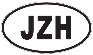 JZH - 3 Letter Initials Oval Sticker