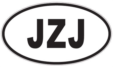 JZJ - 3 Letter Initials Oval Sticker