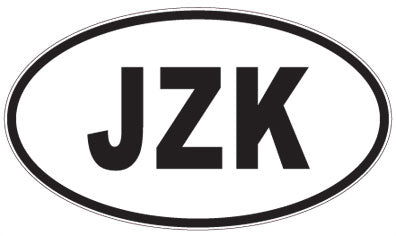 JZK - 3 Letter Initials Oval Sticker