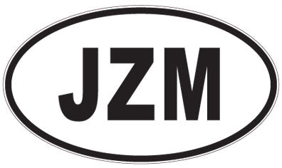 JZM - 3 Letter Initials Oval Sticker