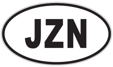 JZN - 3 Letter Initials Oval Magnet