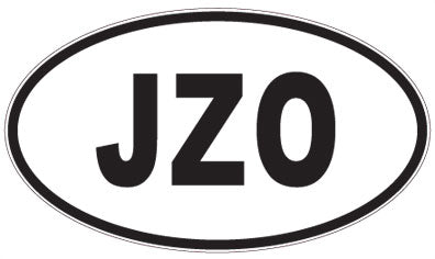 JZO - 3 Letter Initials Oval Sticker