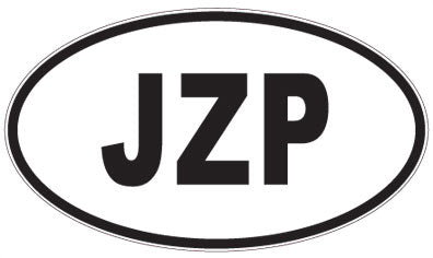 JZP - 3 Letter Initials Oval Sticker