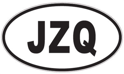 JZQ - 3 Letter Initials Oval Magnet
