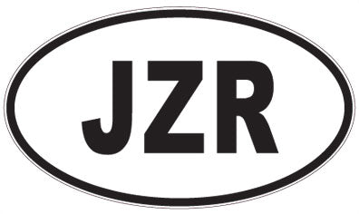 JZR - 3 Letter Initials Oval Sticker